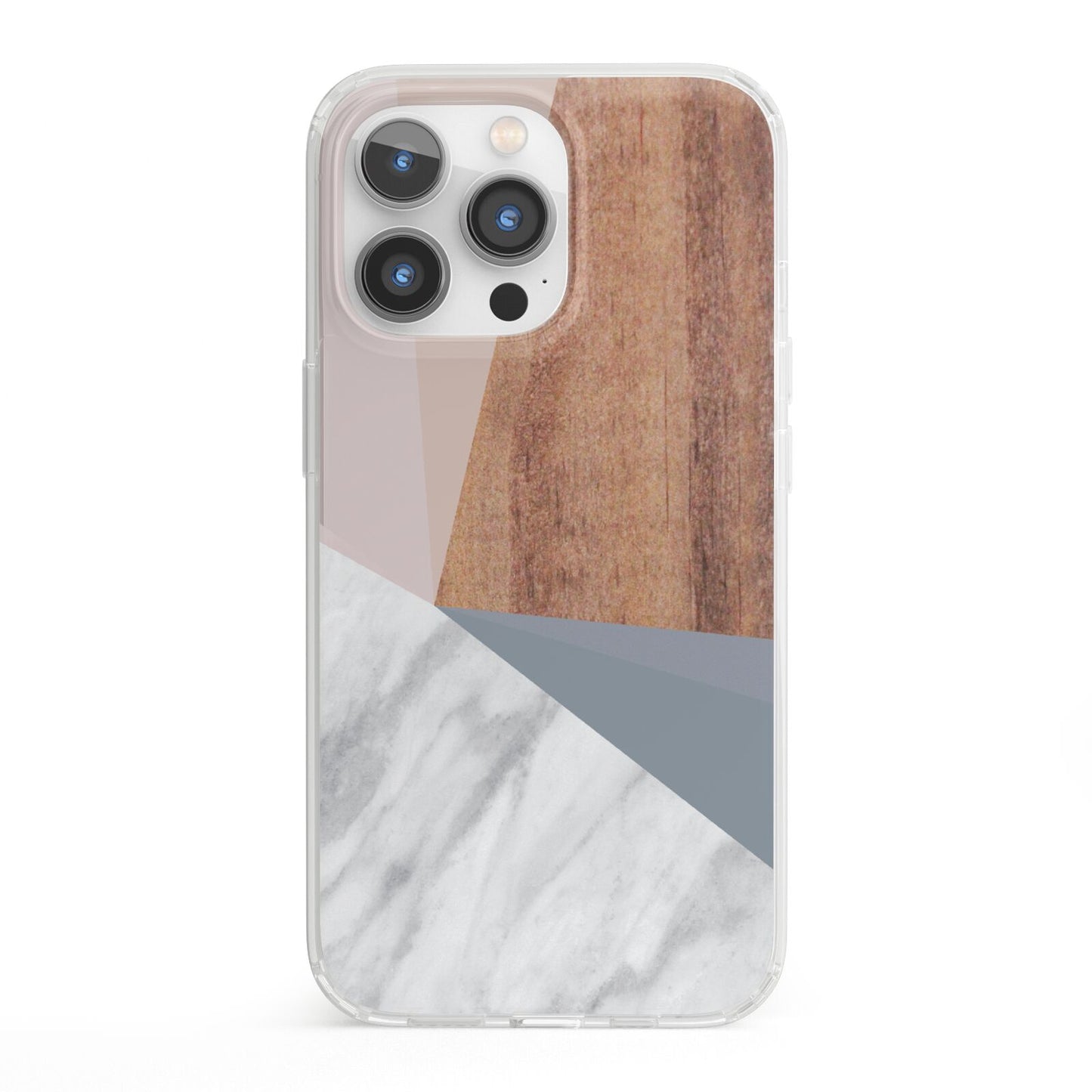 Marble Wood Geometric 1 iPhone 13 Pro Clear Bumper Case