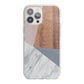 Marble Wood Geometric 1 iPhone 13 Pro Max TPU Impact Case with White Edges