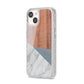 Marble Wood Geometric 1 iPhone 14 Glitter Tough Case Starlight Angled Image