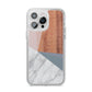 Marble Wood Geometric 1 iPhone 14 Pro Max Clear Tough Case Silver
