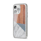 Marble Wood Geometric 1 iPhone 14 Pro Max Glitter Tough Case Silver Angled Image