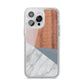 Marble Wood Geometric 1 iPhone 14 Pro Max Glitter Tough Case Silver