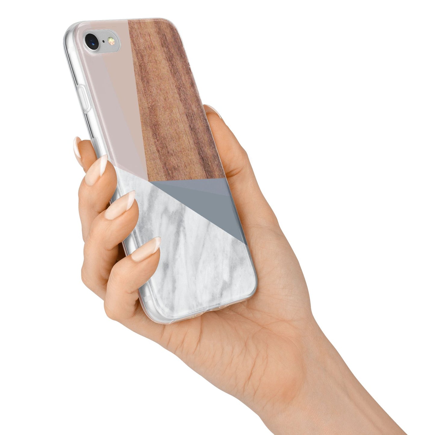 Marble Wood Geometric 1 iPhone 7 Bumper Case on Silver iPhone Alternative Image