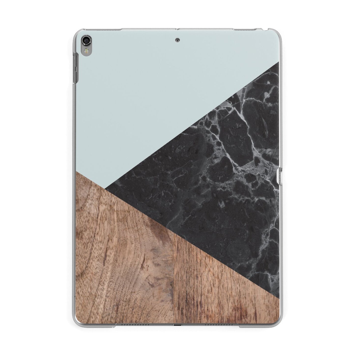 Marble Wood Geometric 2 Apple iPad Grey Case