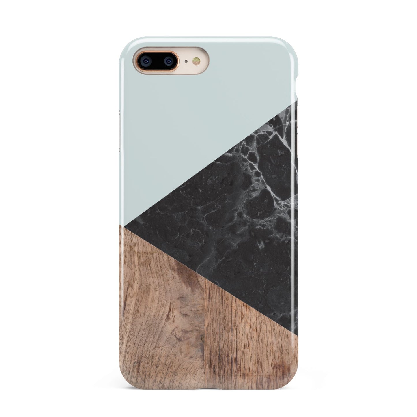 Marble Wood Geometric 2 Apple iPhone 7 8 Plus 3D Tough Case