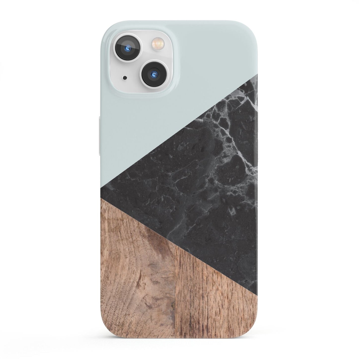 Marble Wood Geometric 2 iPhone 13 Full Wrap 3D Snap Case