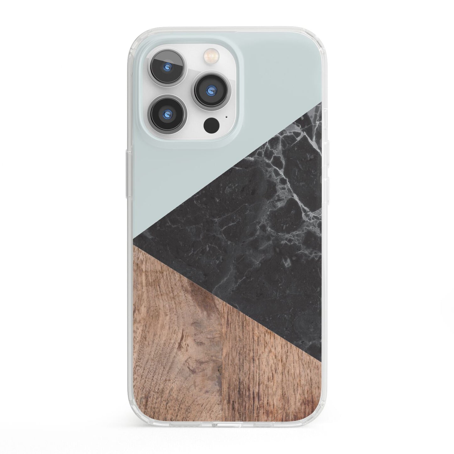 Marble Wood Geometric 2 iPhone 13 Pro Clear Bumper Case