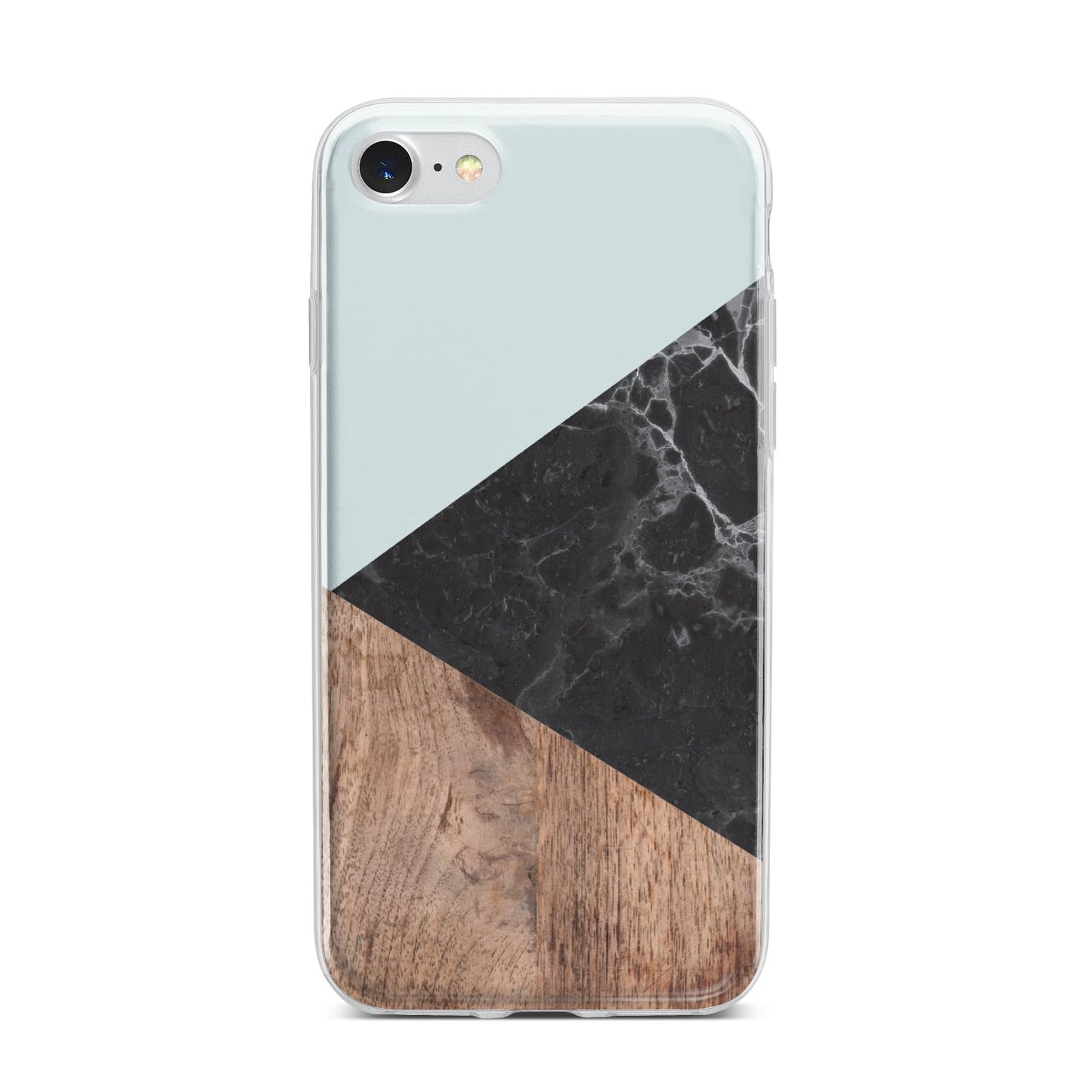 Marble Wood Geometric 2 iPhone 7 Bumper Case on Silver iPhone