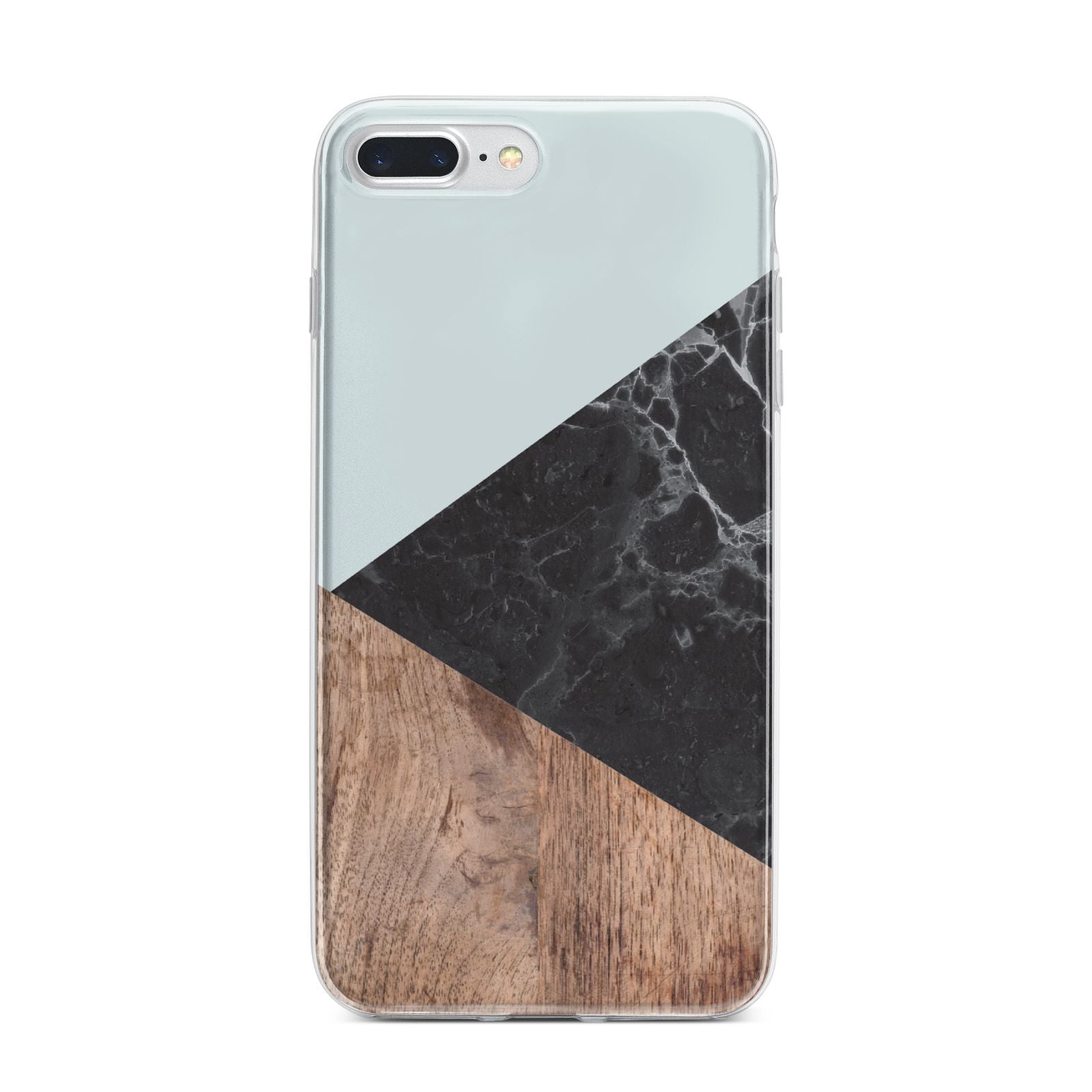 Marble Wood Geometric 2 iPhone 7 Plus Bumper Case on Silver iPhone