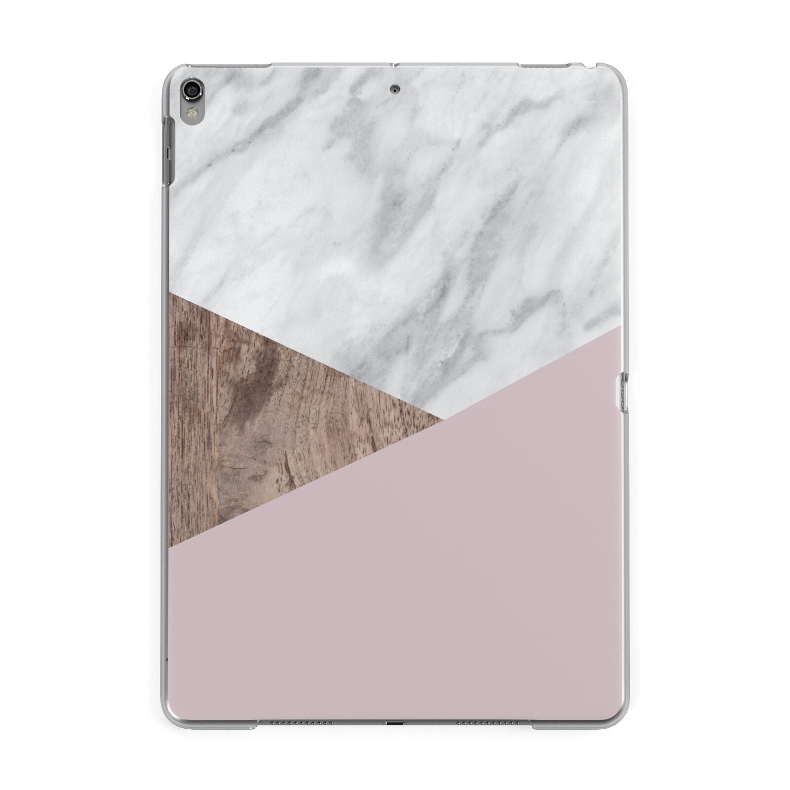 Marble Wood Geometric 3 Apple iPad Grey Case