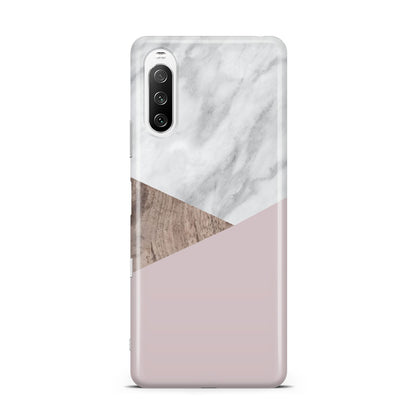 Marble Wood Geometric 3 Sony Xperia 10 III Case