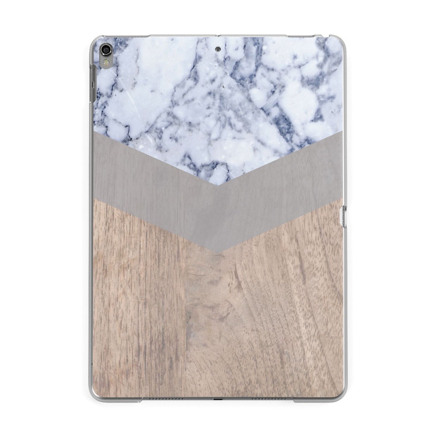 Marble Wood Geometric 4 Apple iPad Grey Case