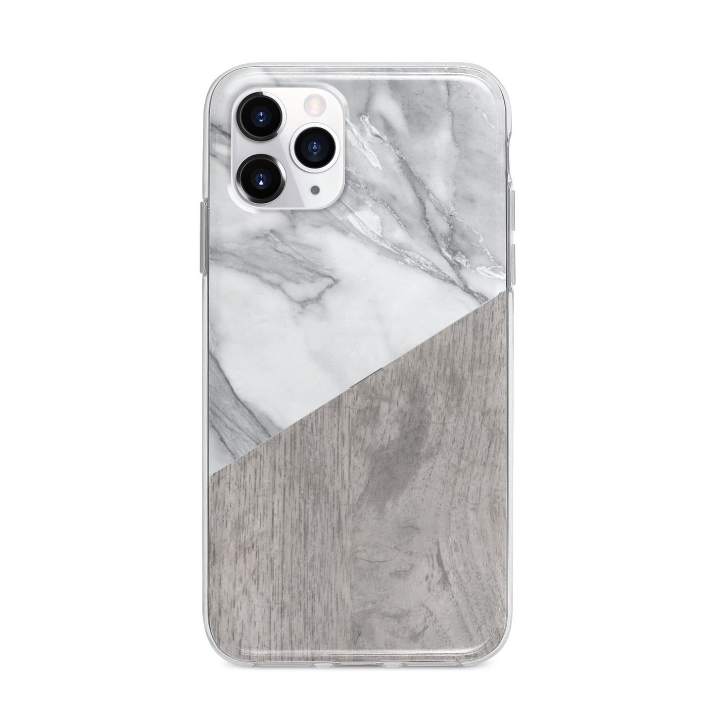 Marble Wood Geometric 5 Apple iPhone 11 Pro Max in Silver with Bumper Case