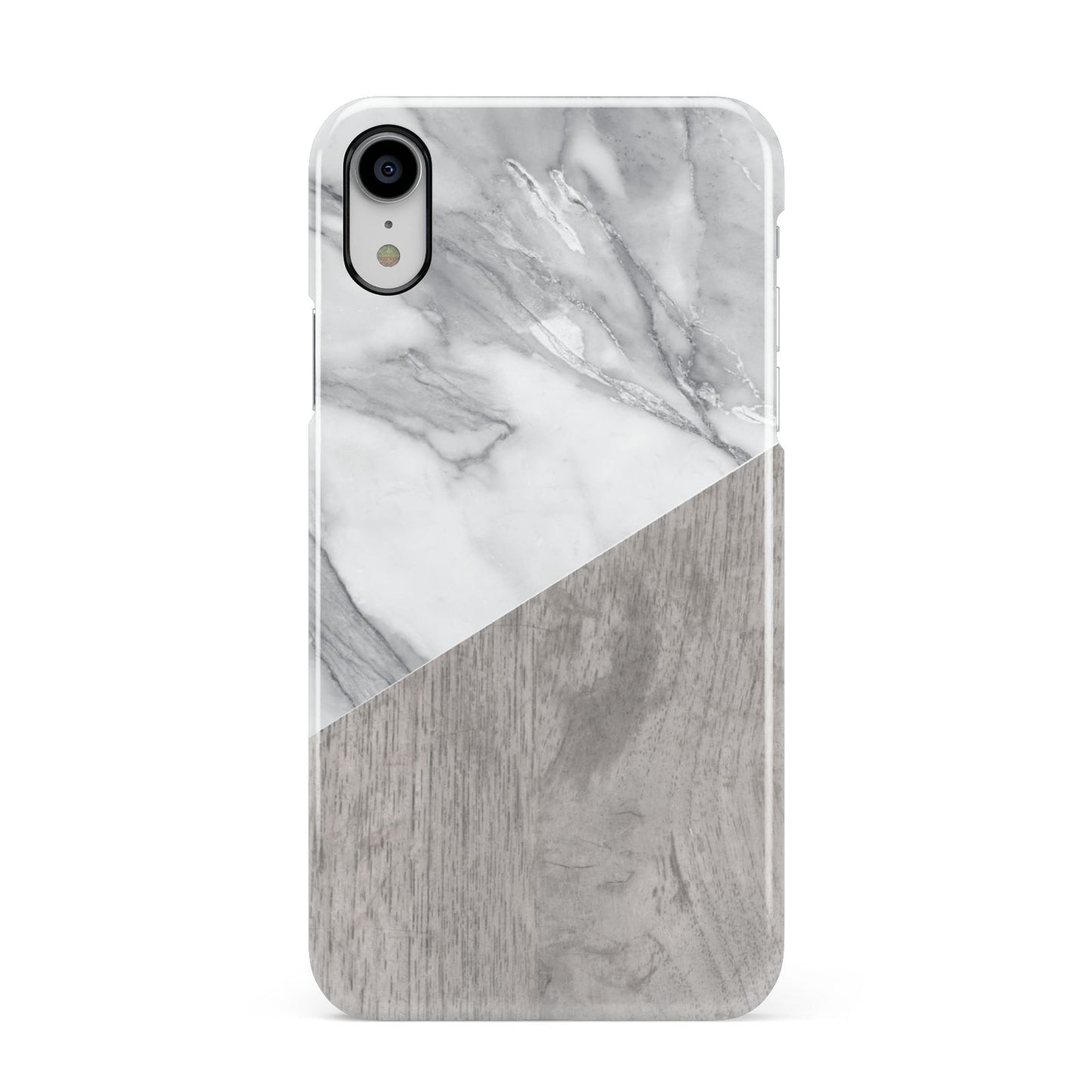 Marble Wood Geometric 5 Apple iPhone XR White 3D Snap Case