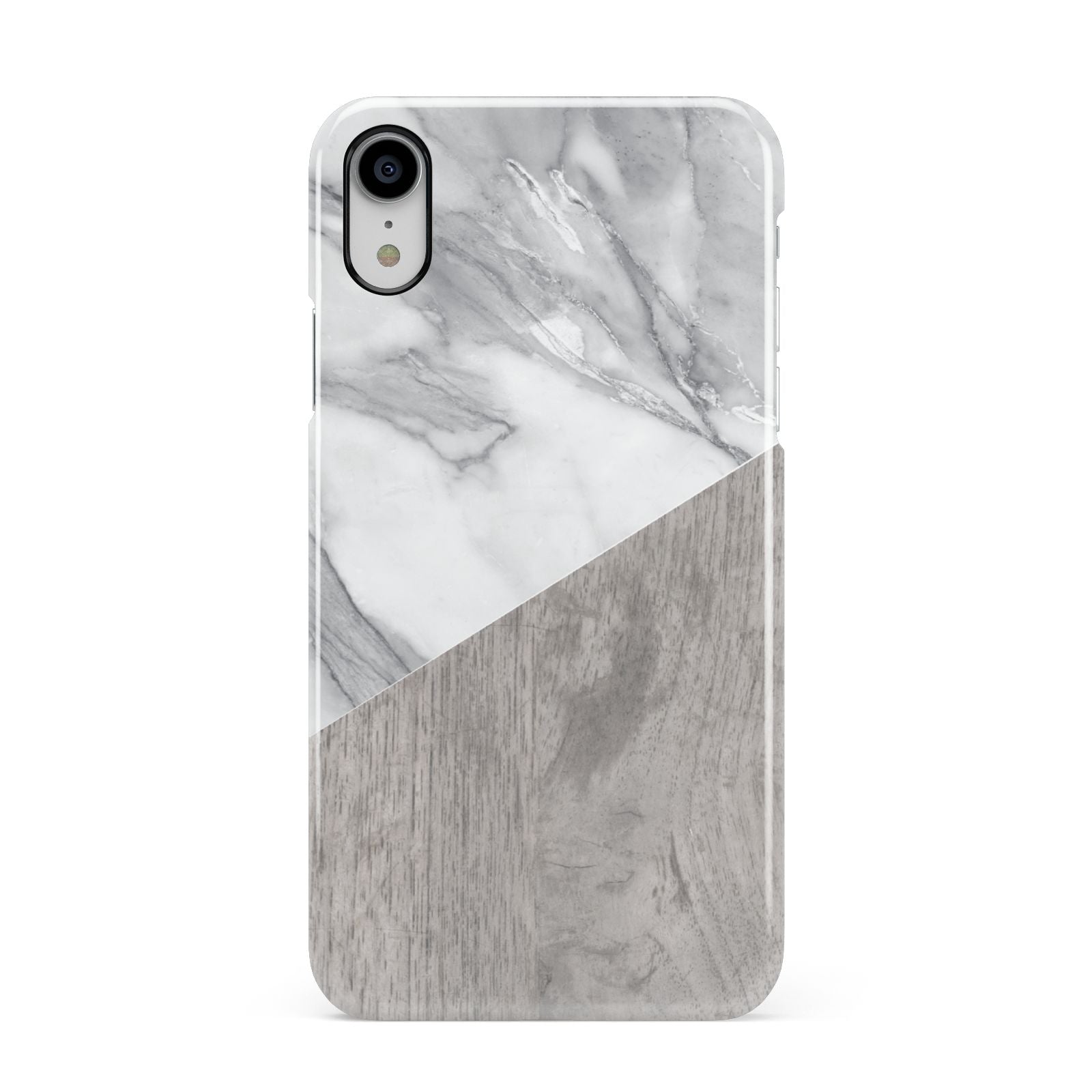 Marble Wood Geometric 5 Apple iPhone XR White 3D Snap Case