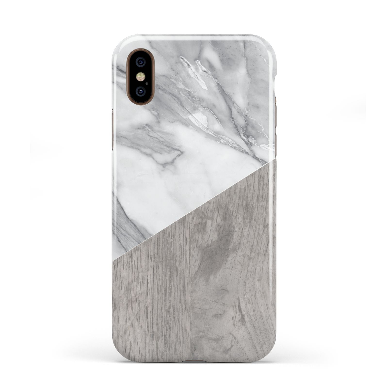 Marble Wood Geometric 5 Apple iPhone XS 3D Tough