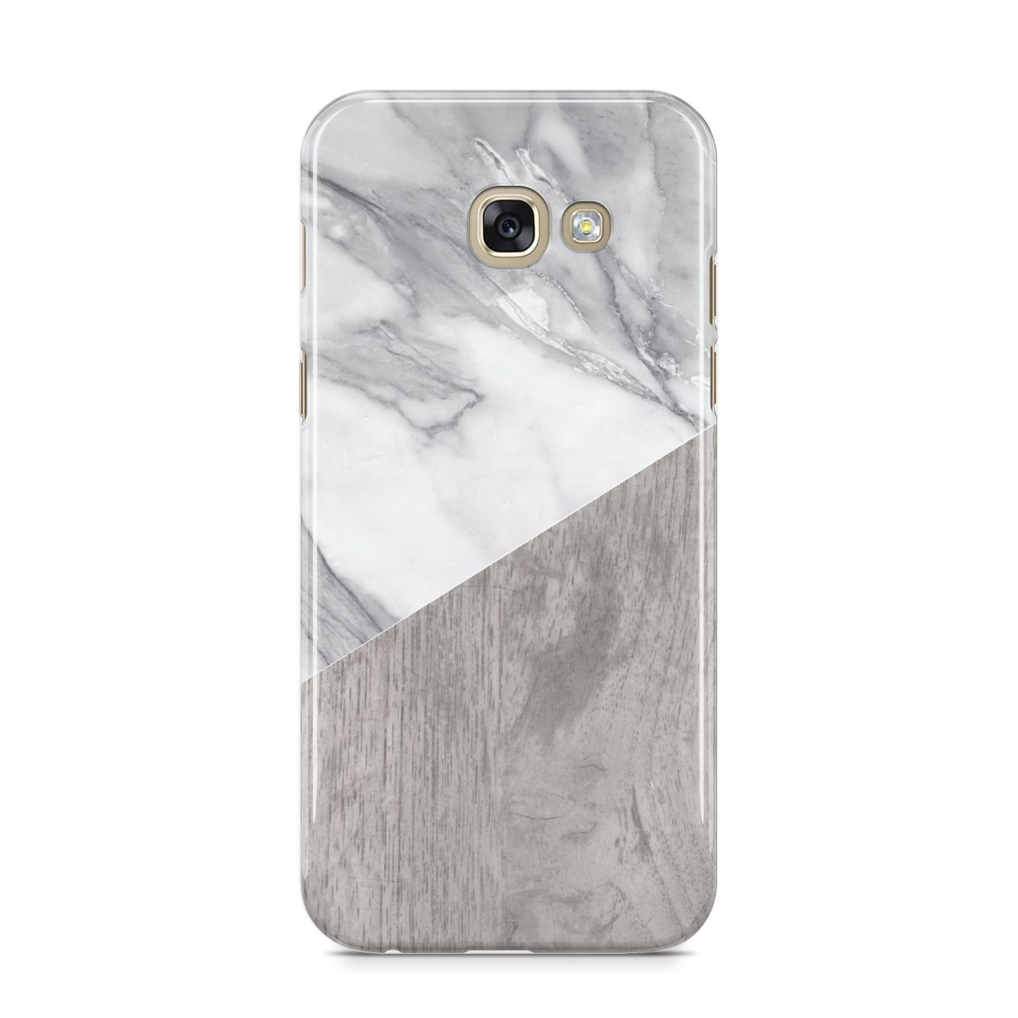 Marble Wood Geometric 5 Samsung Galaxy A5 2017 Case on gold phone