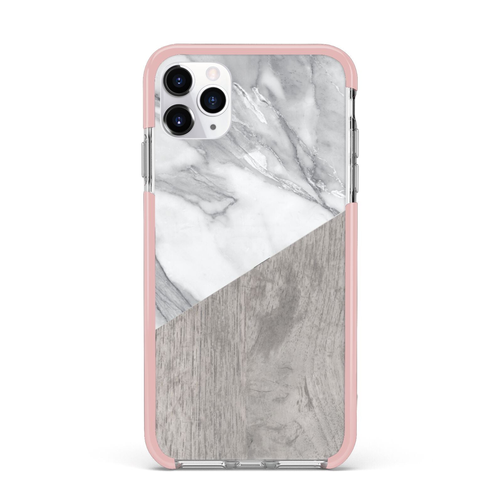 Marble Wood Geometric 5 iPhone 11 Pro Max Impact Pink Edge Case