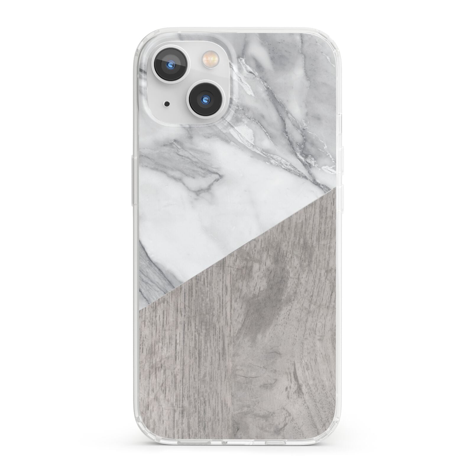 Marble Wood Geometric 5 iPhone 13 Clear Bumper Case