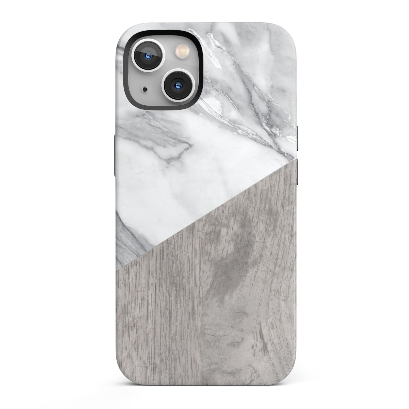 Marble Wood Geometric 5 iPhone 13 Full Wrap 3D Tough Case