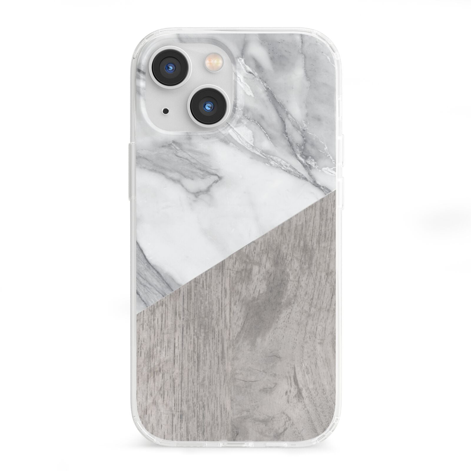 Marble Wood Geometric 5 iPhone 13 Mini Clear Bumper Case