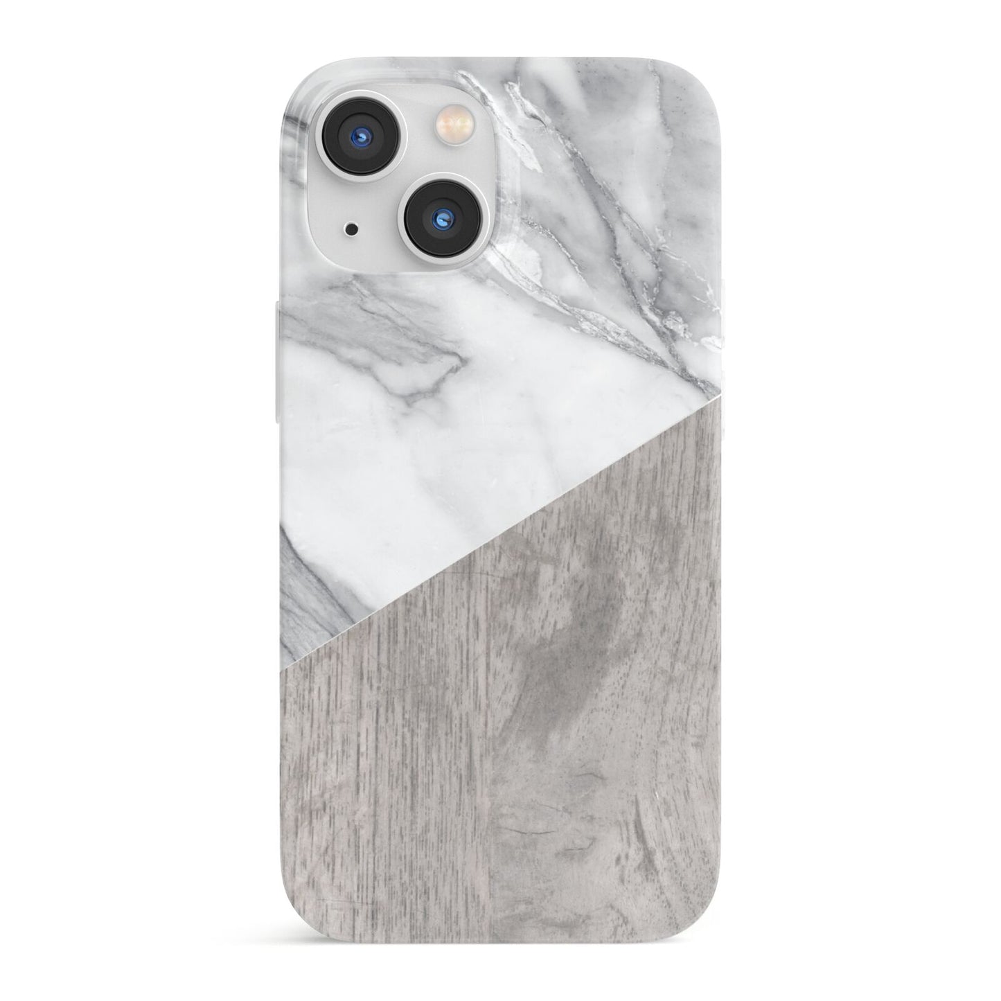 Marble Wood Geometric 5 iPhone 13 Mini Full Wrap 3D Snap Case