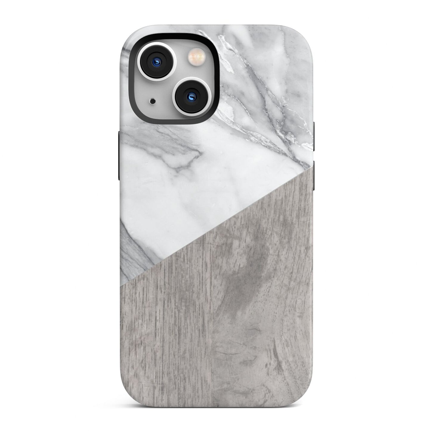 Marble Wood Geometric 5 iPhone 13 Mini Full Wrap 3D Tough Case