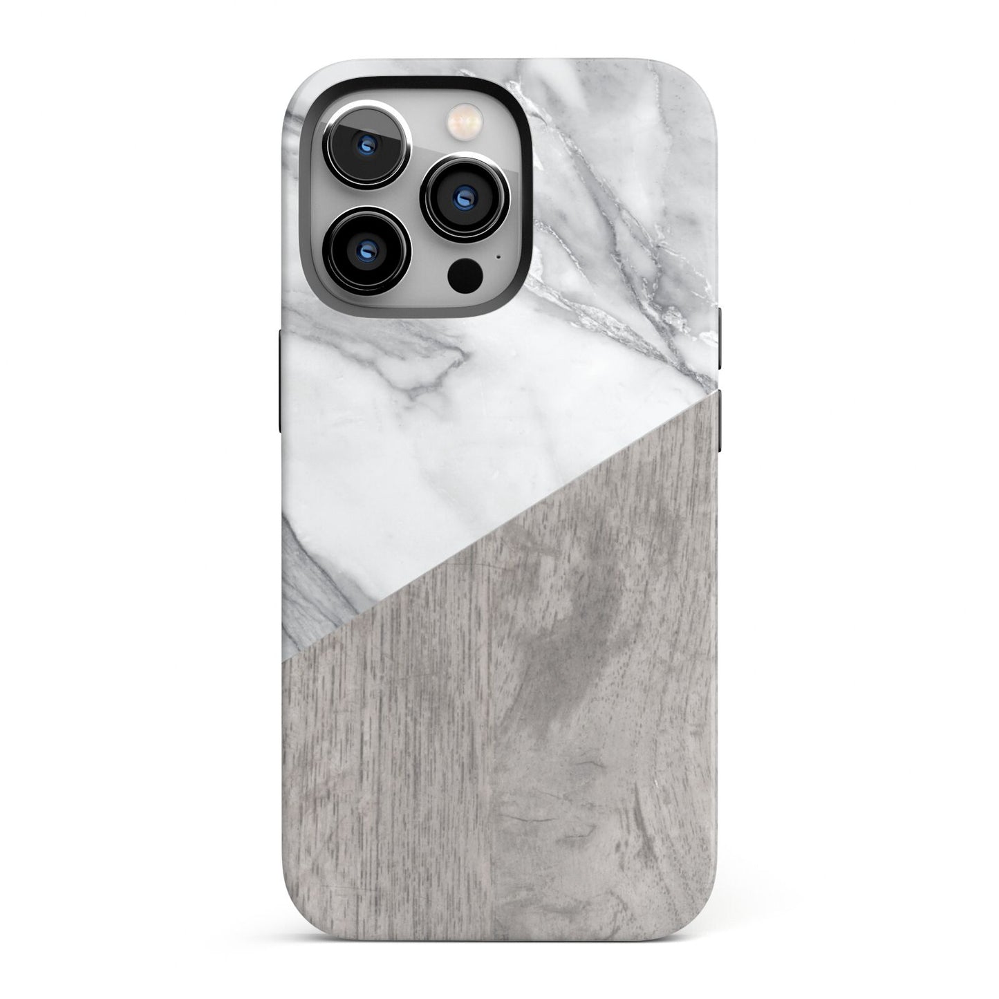 Marble Wood Geometric 5 iPhone 13 Pro Full Wrap 3D Tough Case