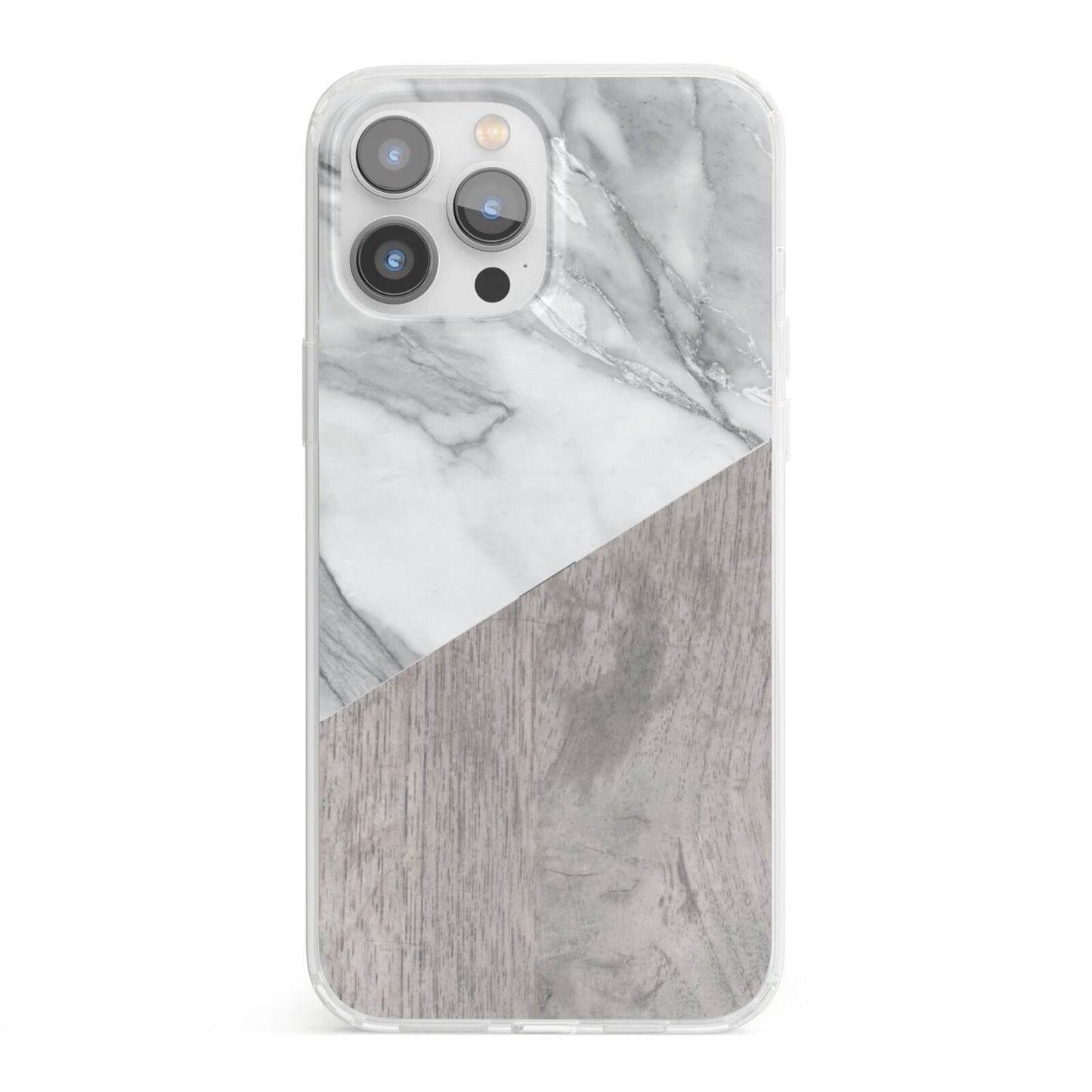 Marble Wood Geometric 5 iPhone 13 Pro Max Clear Bumper Case