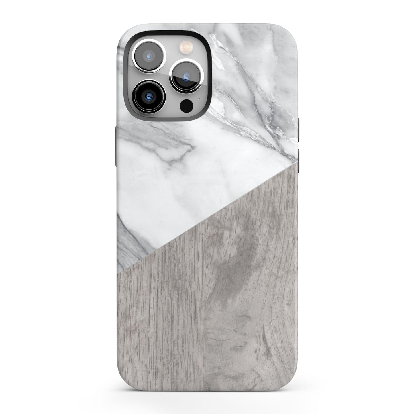 Marble Wood Geometric 5 iPhone 13 Pro Max Full Wrap 3D Tough Case