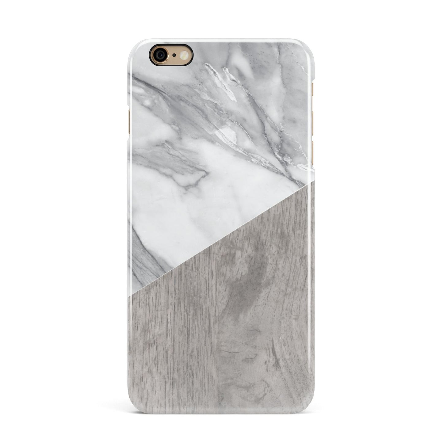 Marble Wood Geometric 5 iPhone 6 Plus 3D Snap Case on Gold Phone