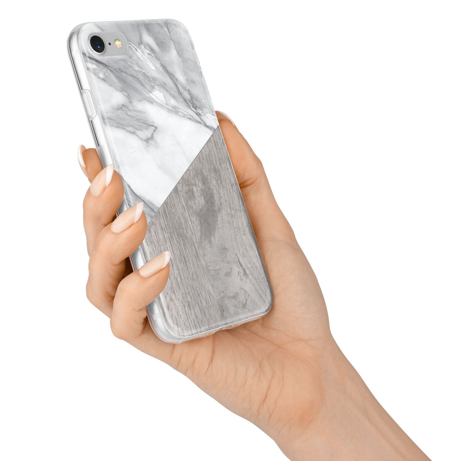 Marble Wood Geometric 5 iPhone 7 Bumper Case on Silver iPhone Alternative Image