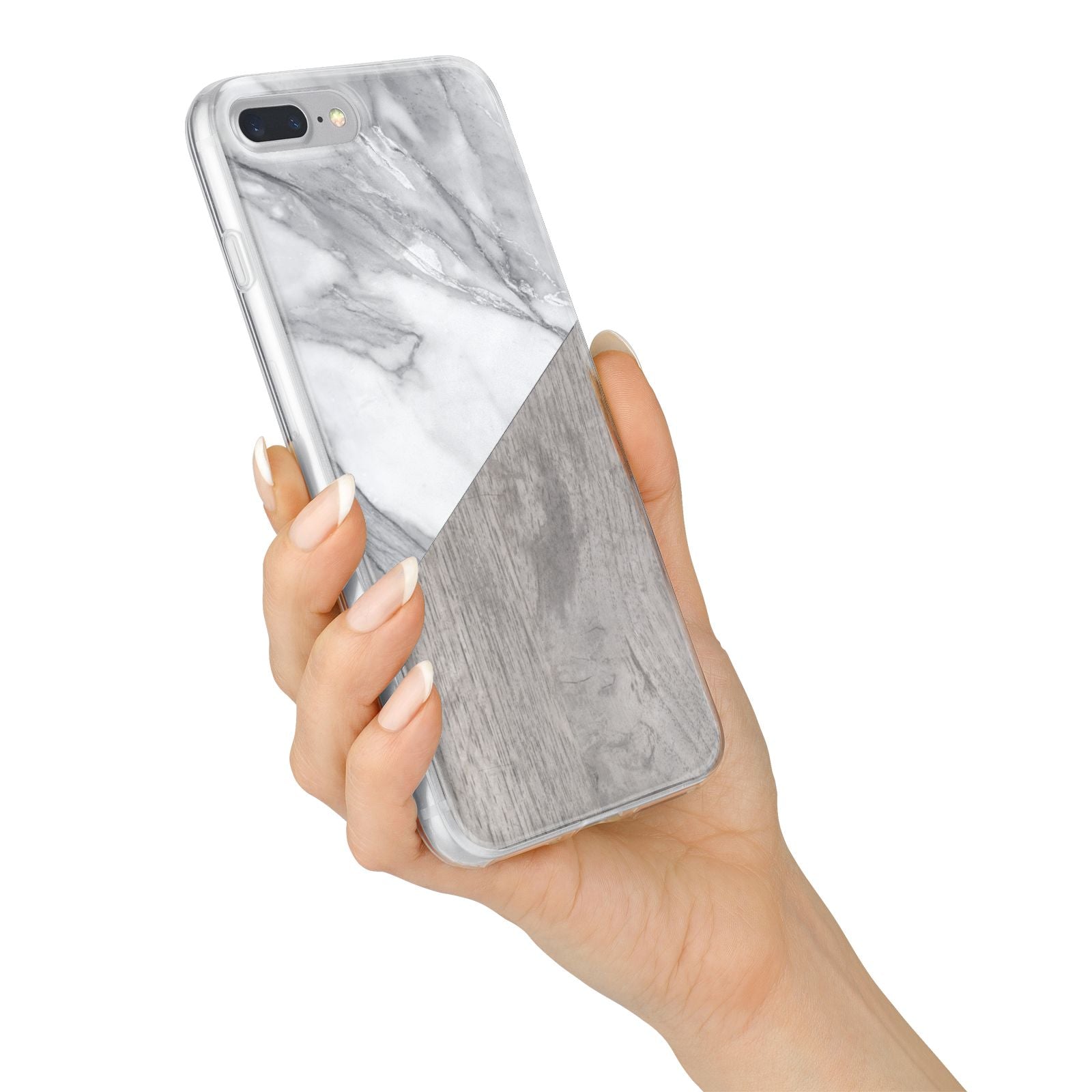 Marble Wood Geometric 5 iPhone 7 Plus Bumper Case on Silver iPhone Alternative Image