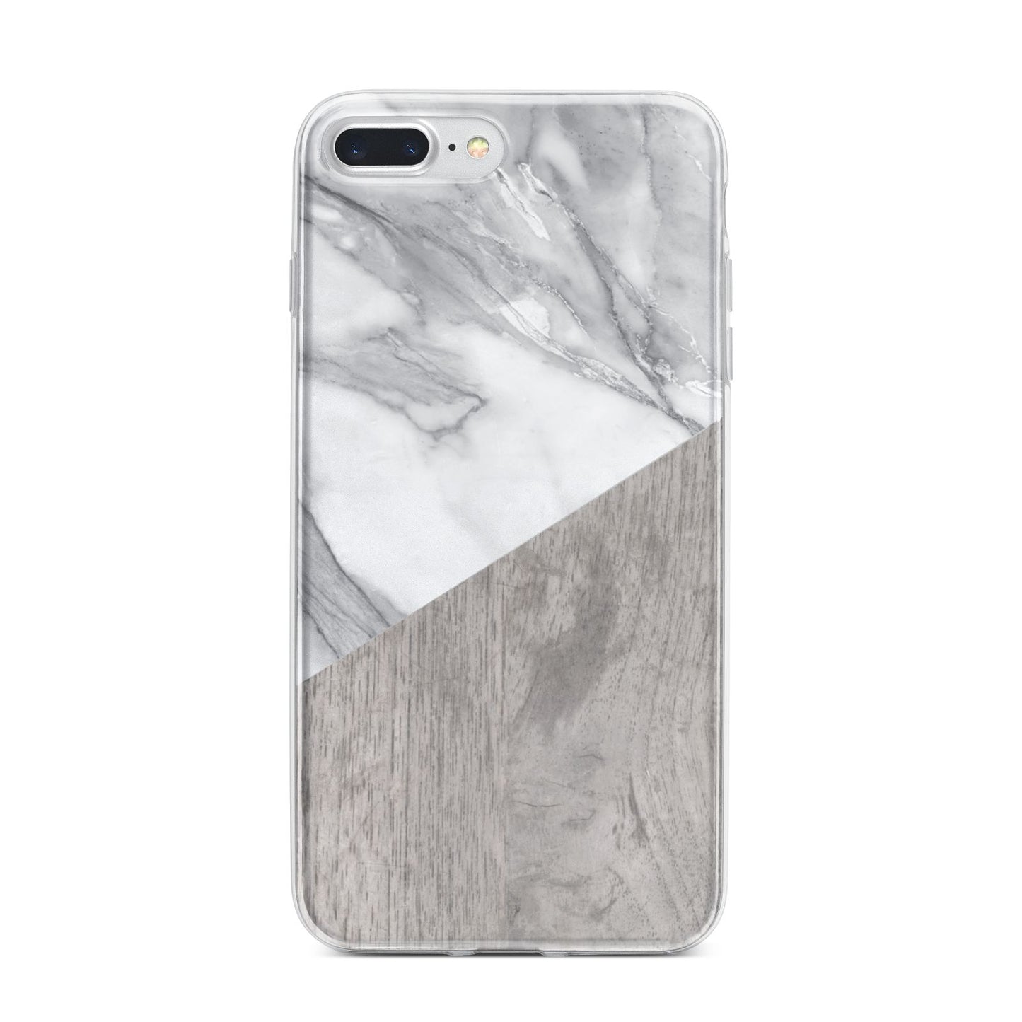 Marble Wood Geometric 5 iPhone 7 Plus Bumper Case on Silver iPhone