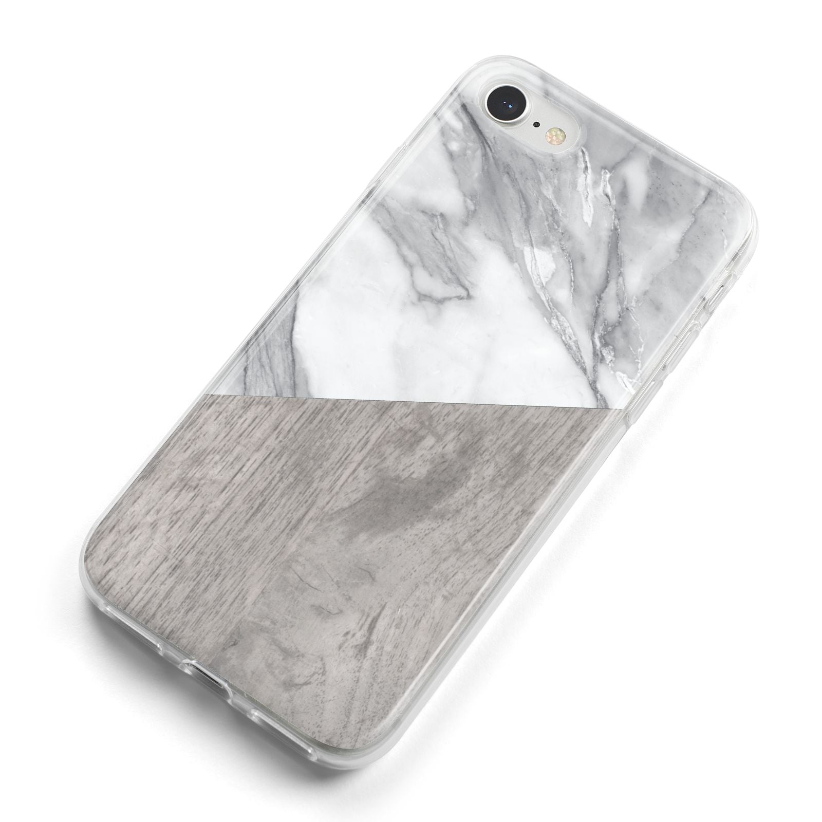 Marble Wood Geometric 5 iPhone 8 Bumper Case on Silver iPhone Alternative Image