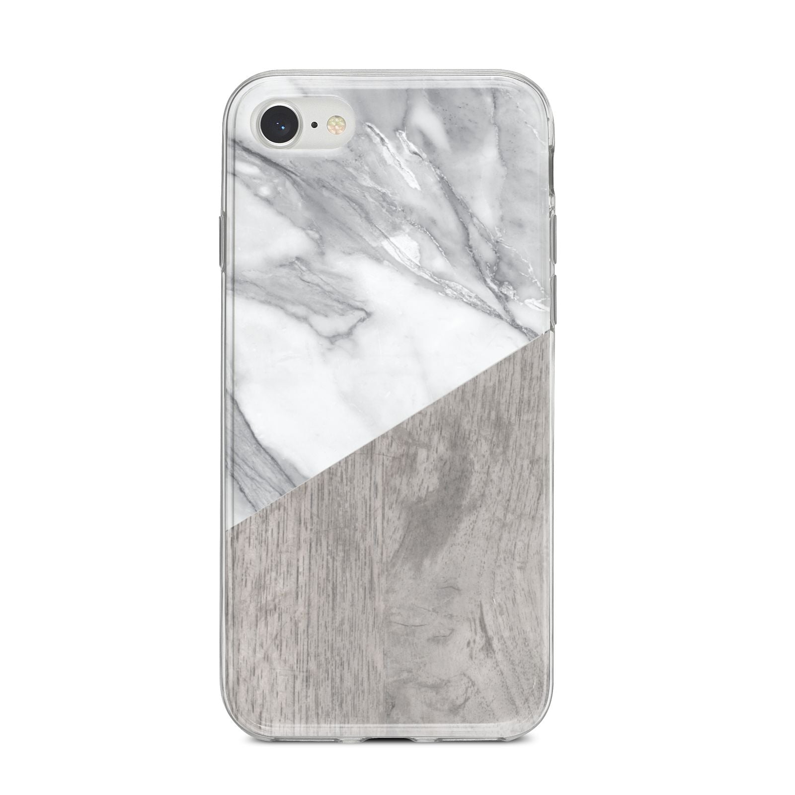 Marble Wood Geometric 5 iPhone 8 Bumper Case on Silver iPhone