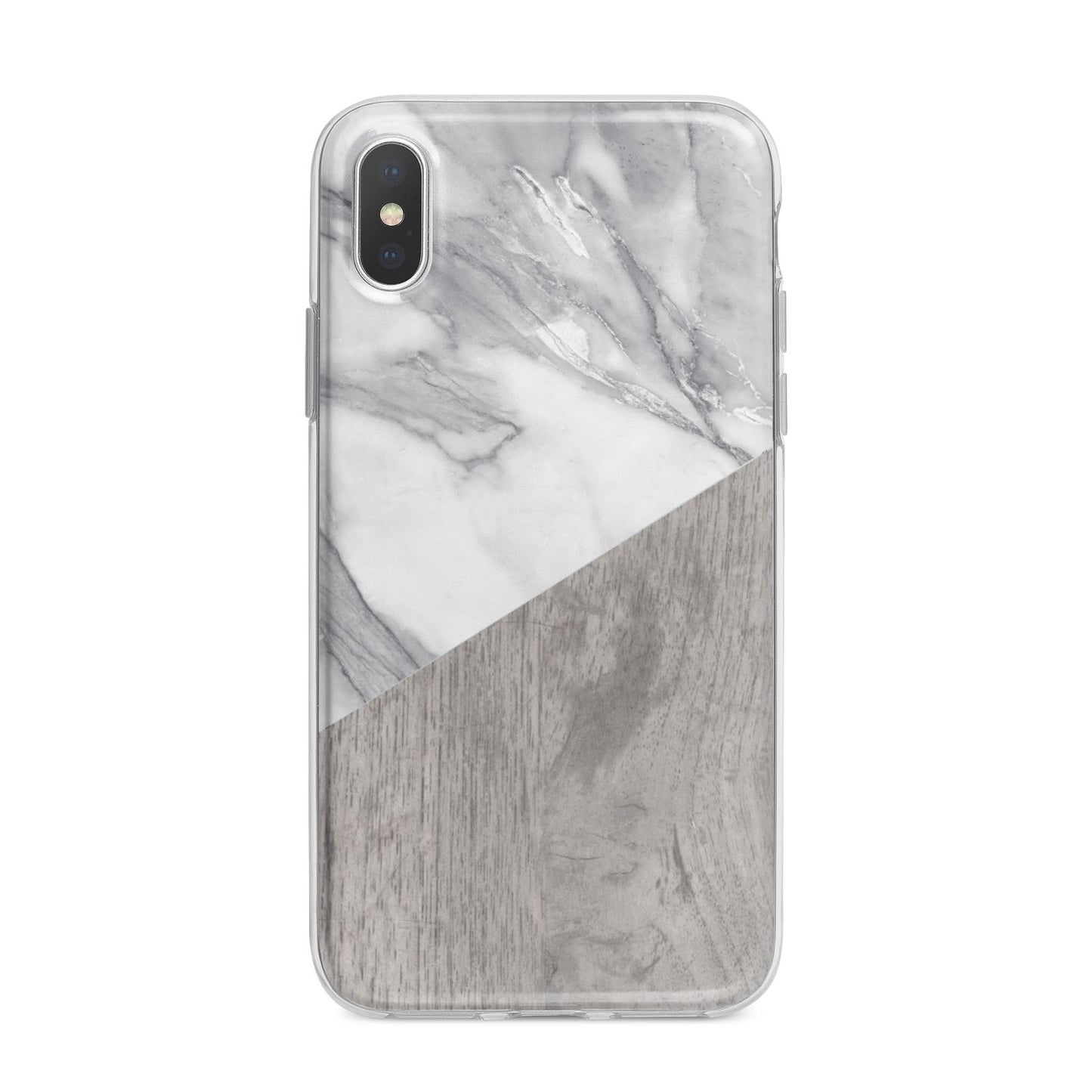 Marble Wood Geometric 5 iPhone X Bumper Case on Silver iPhone Alternative Image 1