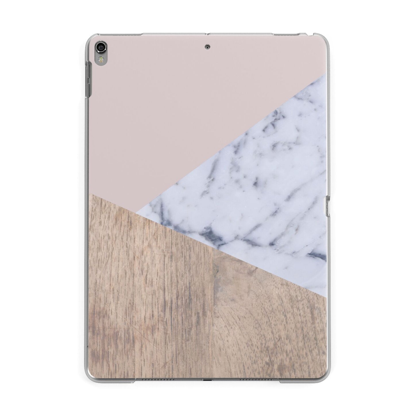 Marble Wood Geometric 7 Apple iPad Grey Case