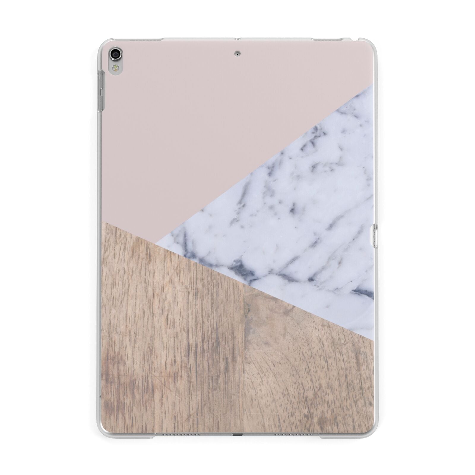 Marble Wood Geometric 7 Apple iPad Silver Case