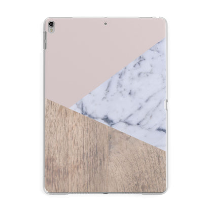 Marble Wood Geometric 7 Apple iPad Silver Case