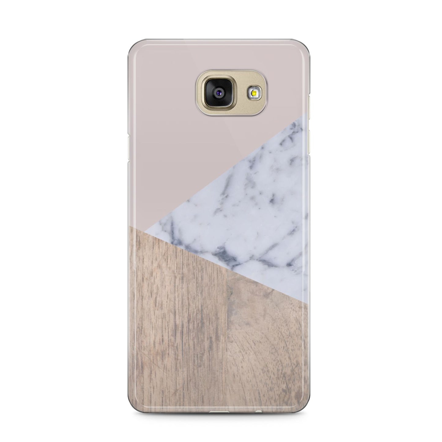 Marble Wood Geometric 7 Samsung Galaxy A5 2016 Case on gold phone