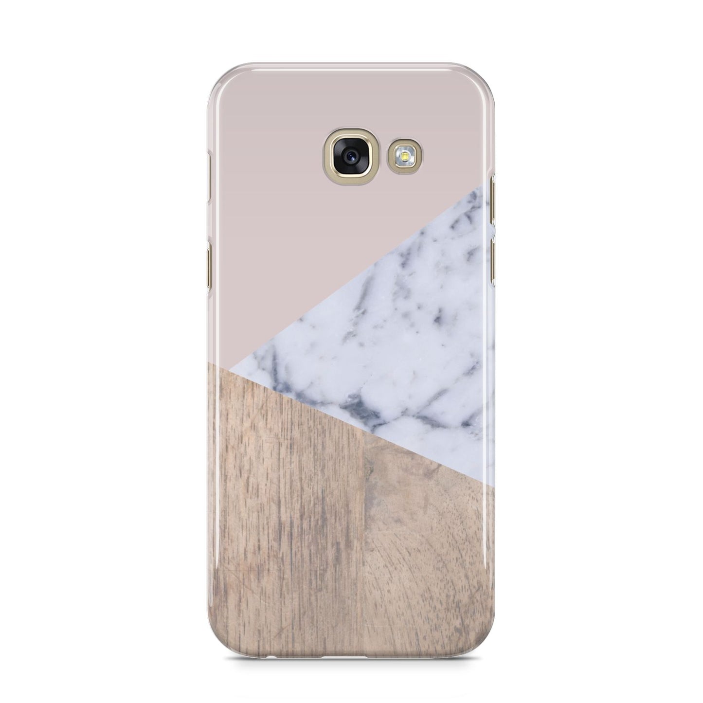 Marble Wood Geometric 7 Samsung Galaxy A5 2017 Case on gold phone