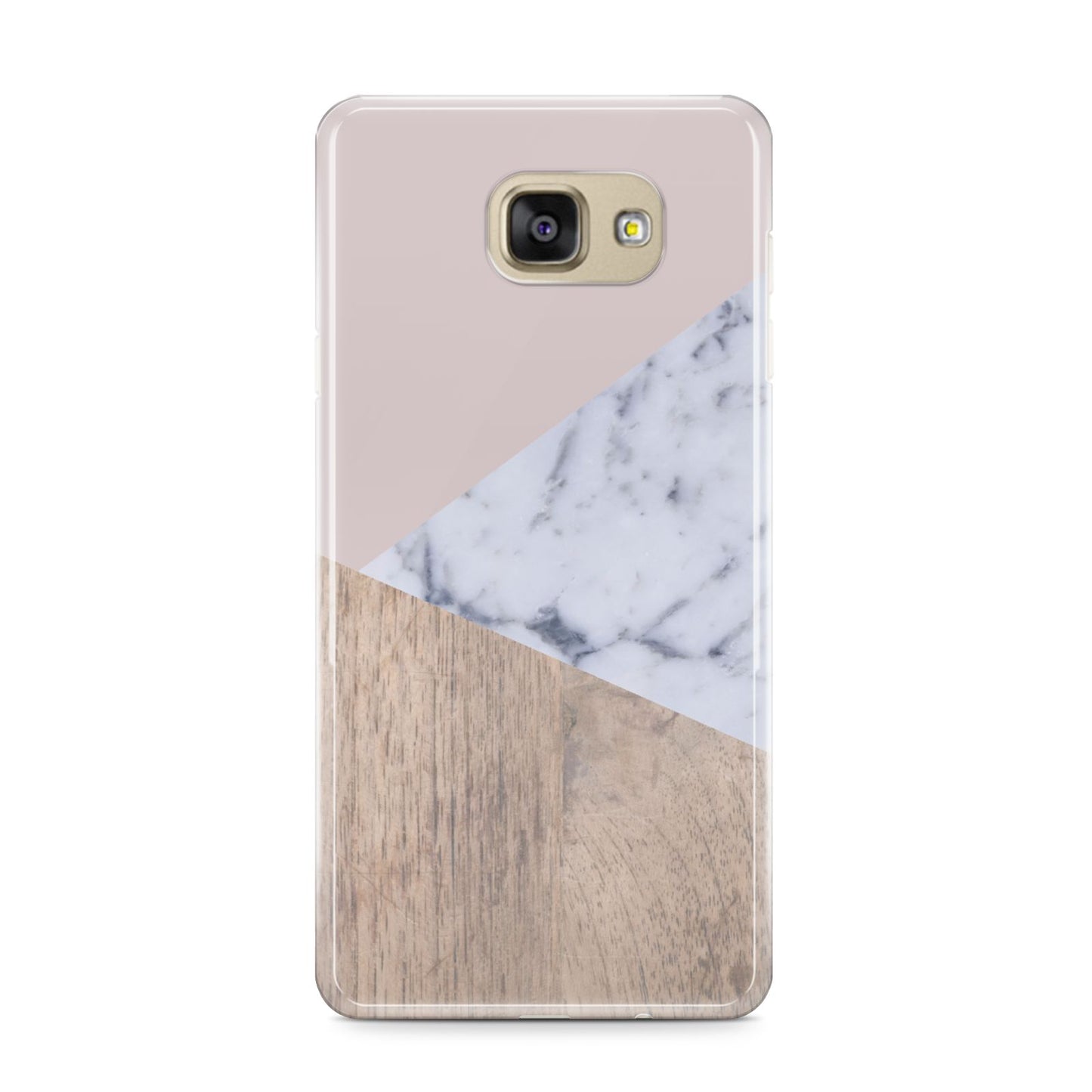 Marble Wood Geometric 7 Samsung Galaxy A9 2016 Case on gold phone