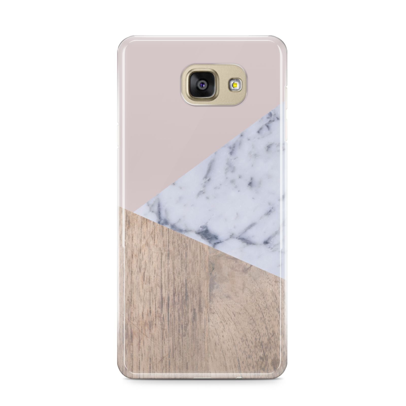 Marble Wood Geometric 7 Samsung Galaxy A9 2016 Case on gold phone