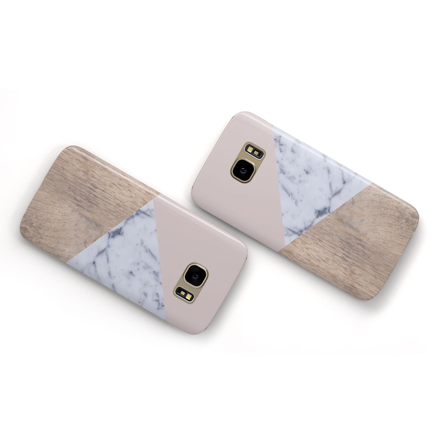 Marble Wood Geometric 7 Samsung Galaxy Case Flat Overview