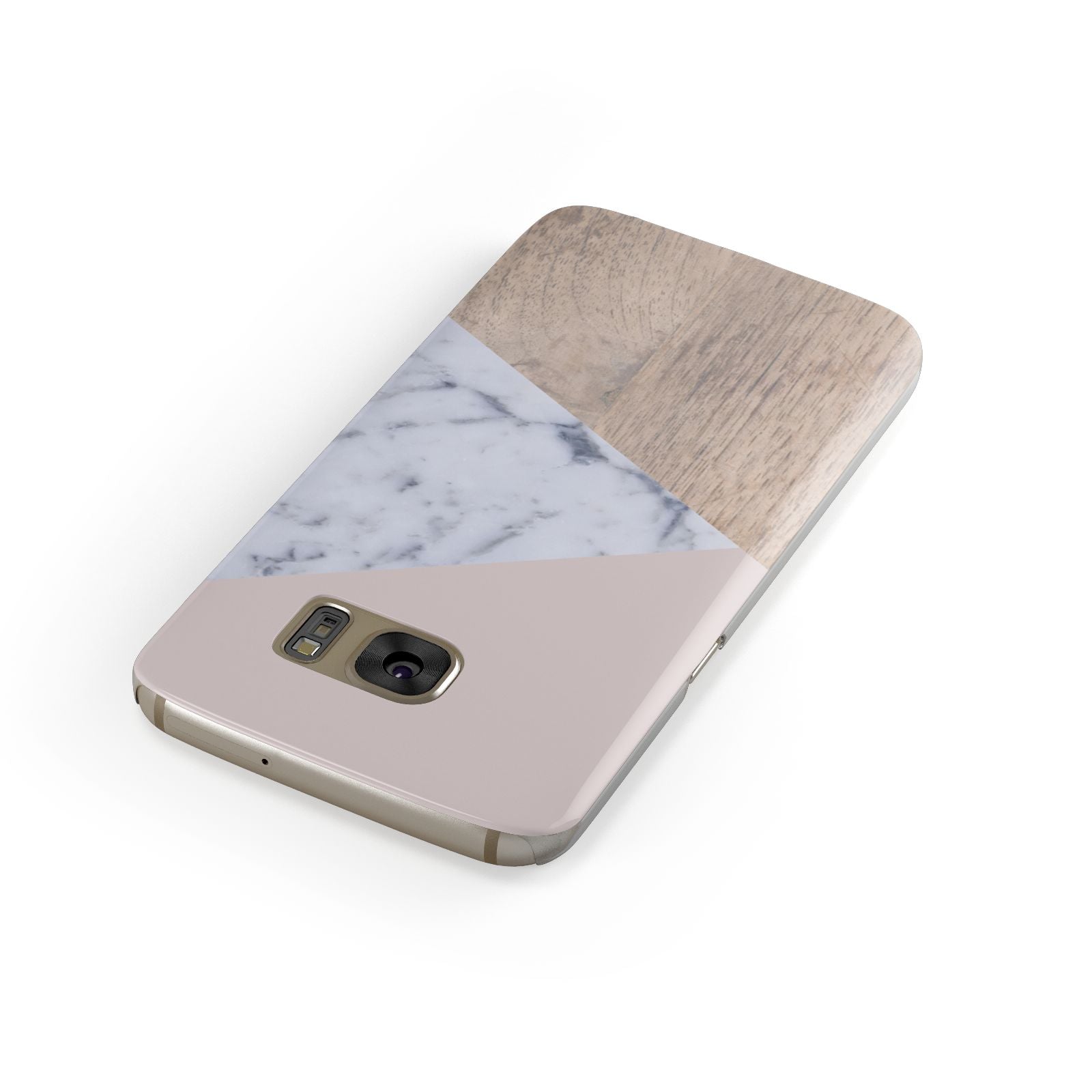 Marble Wood Geometric 7 Samsung Galaxy Case Front Close Up