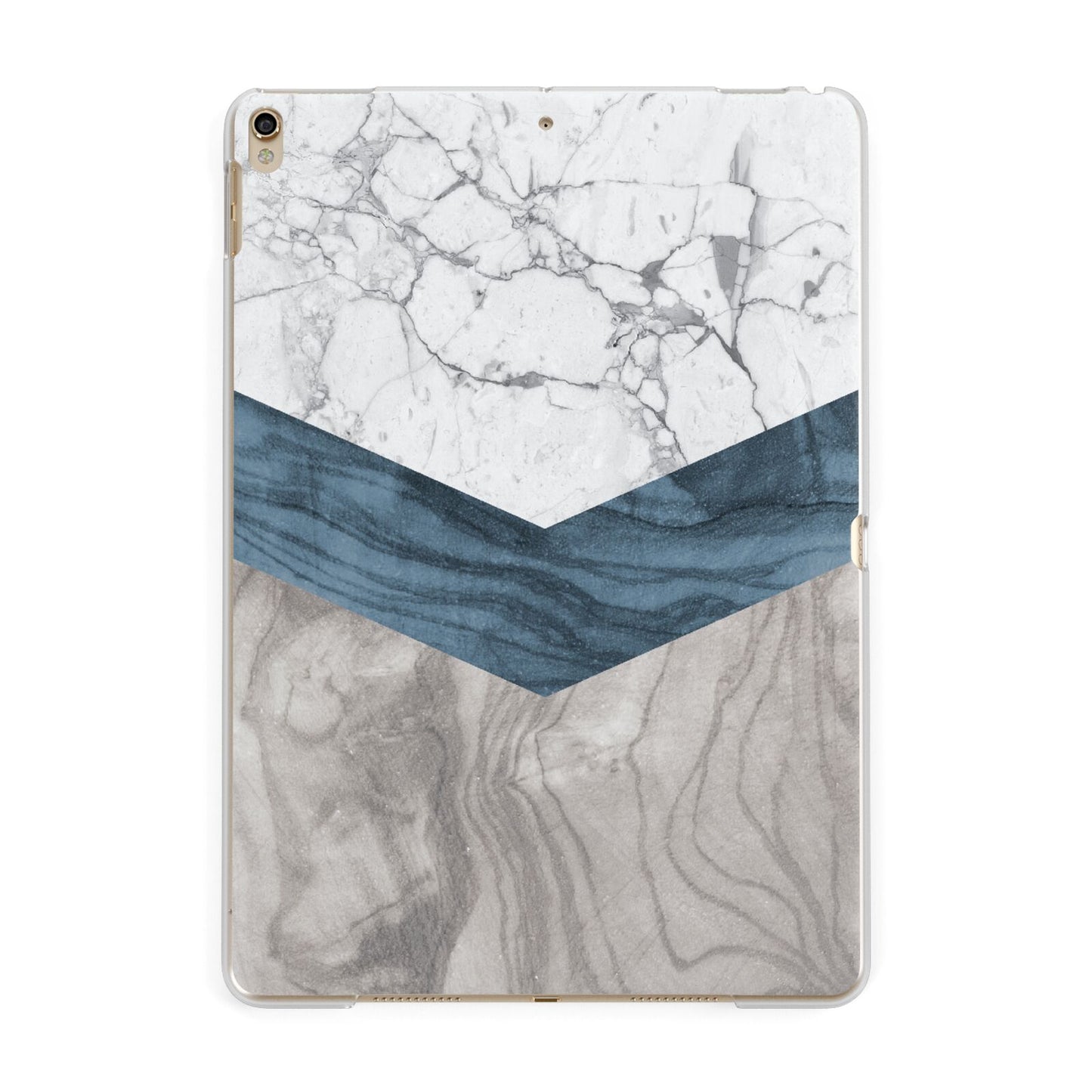 Marble Wood Geometric 8 Apple iPad Gold Case