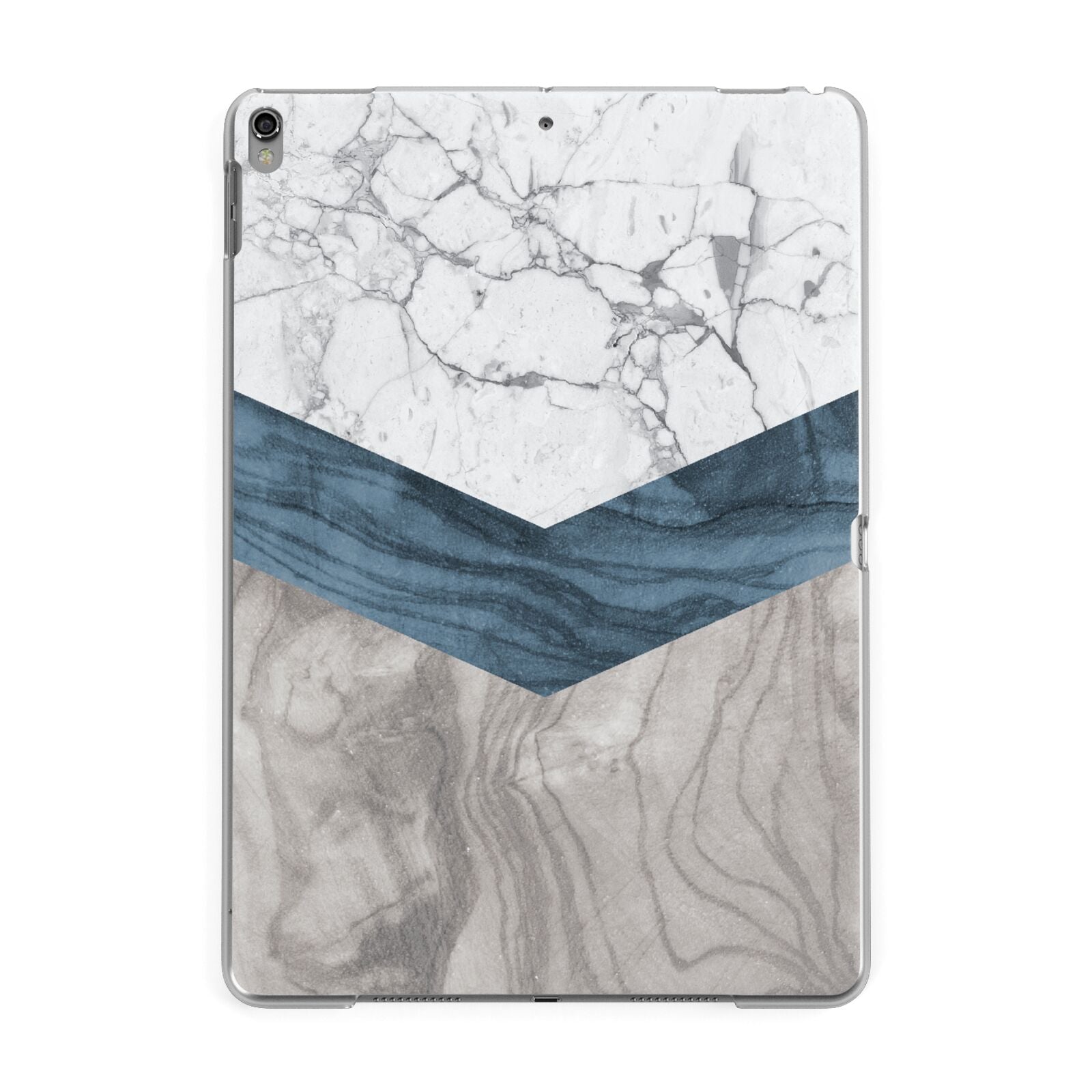 Marble Wood Geometric 8 Apple iPad Grey Case