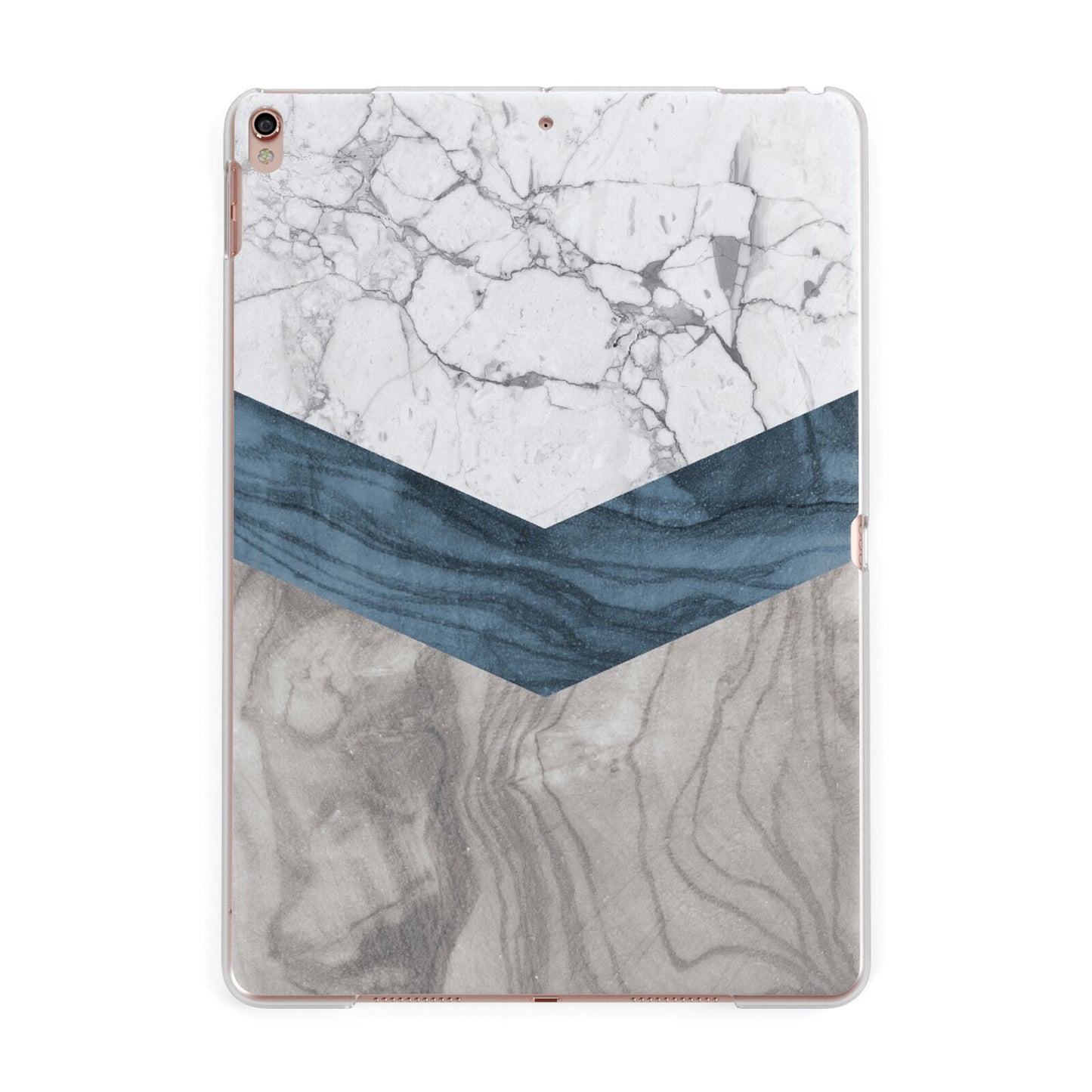 Marble Wood Geometric 8 Apple iPad Rose Gold Case