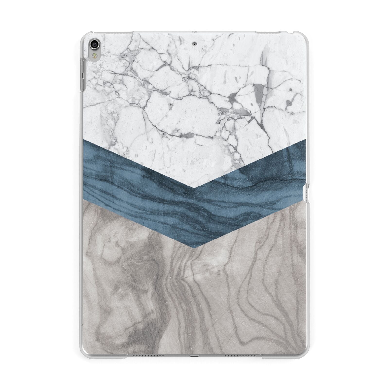 Marble Wood Geometric 8 Apple iPad Silver Case